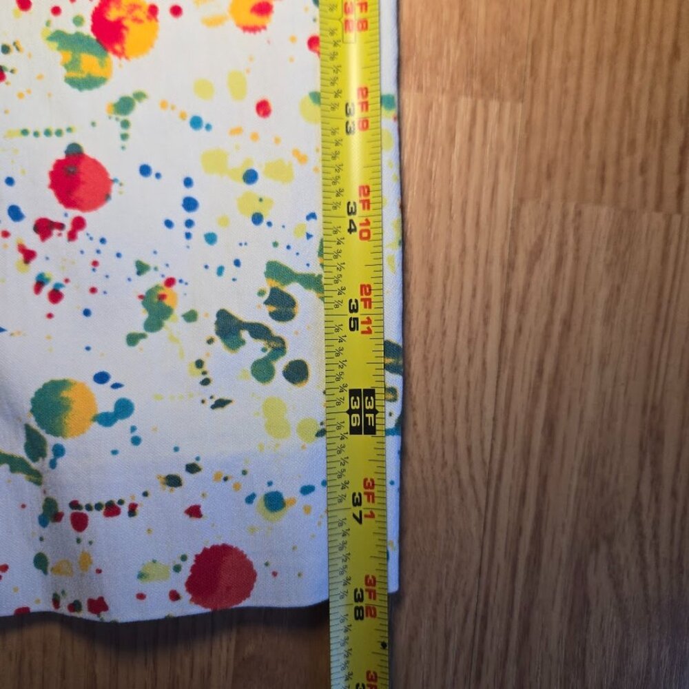 Krazy Larry Pull-On Pants Women’s Size 8 White Multicolor Paint Splatter Made in - Picture 6 of 6